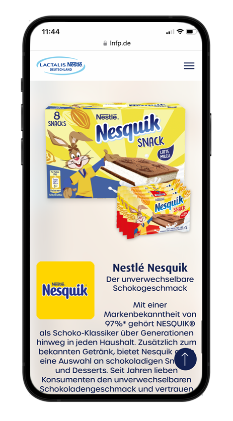 iPhone Mockup von Lactalis Nestle Frischeprodukte Deutschland