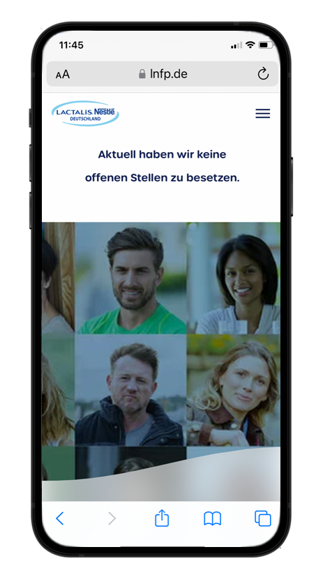 iPhone Mockup von Lactalis Nestle Frischeprodukte Deutschland
