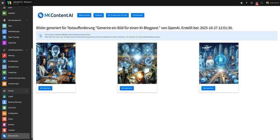 Screenshot MK Content AI Extension