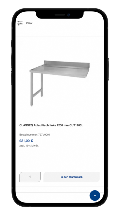 Smartphone Mockup von Classeq Website