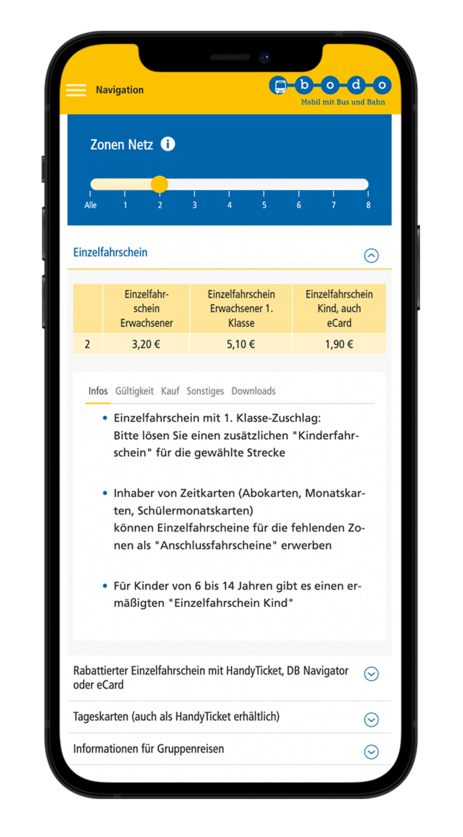 Smartphone Mockup von bodo Website