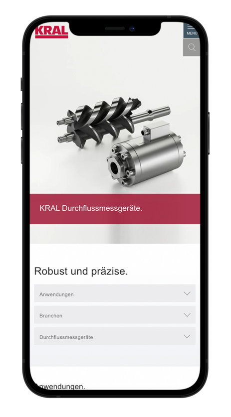 Smartphone-Mockup von Kral Website