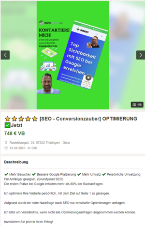 eBay Anzeige zum Conversionzauber