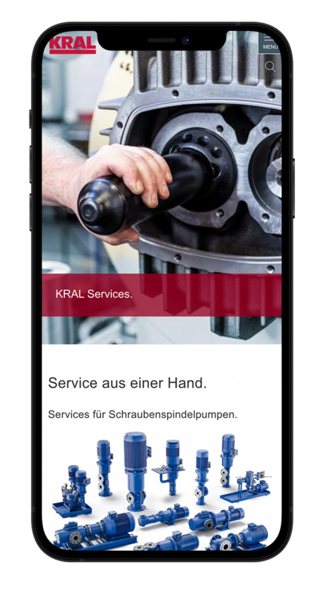 Smartphone-Mockup von Kral Website