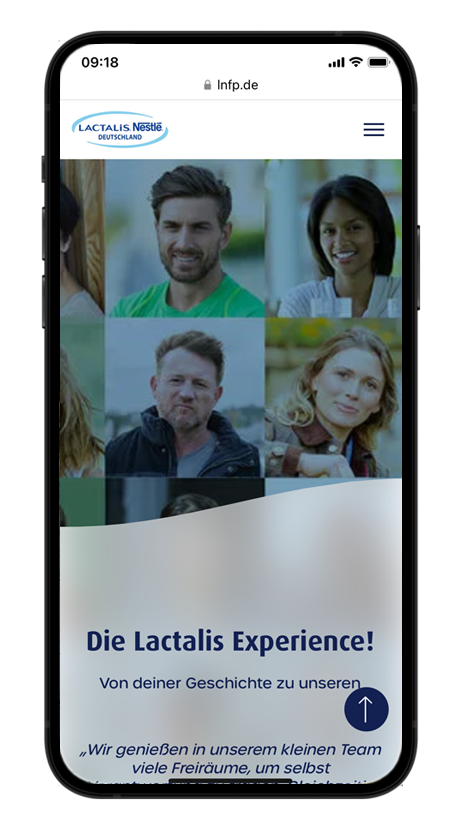 iPhone Mockup von Lactalis Nestle Frischeprodukte Deutschland